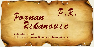 Poznan Rikanović vizit kartica